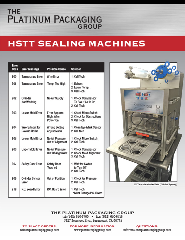 ERROR HS TT Sealing Machines Flyer