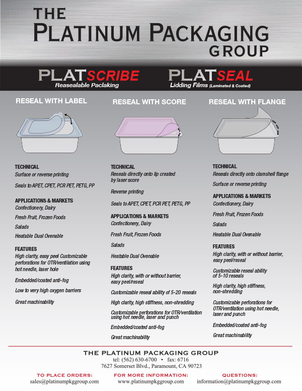 PG RESEALABLE Film Trays