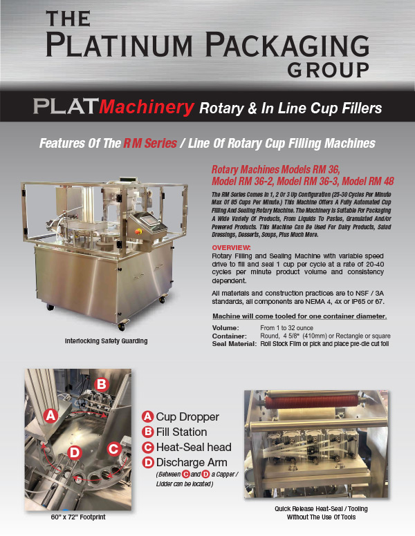 PG SERIES Rotary Cup Filling Machine Flyer NEW 1 1